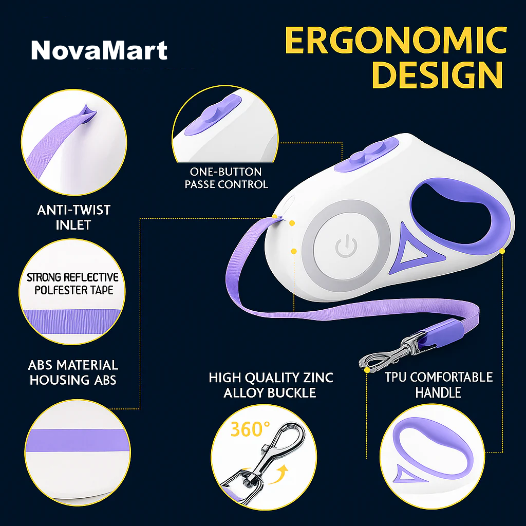 LED Retractable Dog Leash