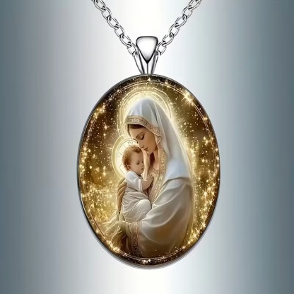 🔥LAST DAY 50% OFF - 🙏Nativity Scene Oval Pendant Necklace