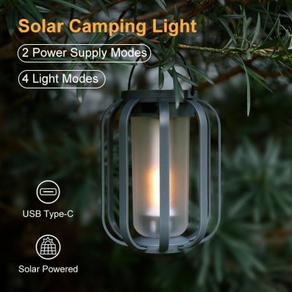 Solar lantern outdoor light with 4 Modes