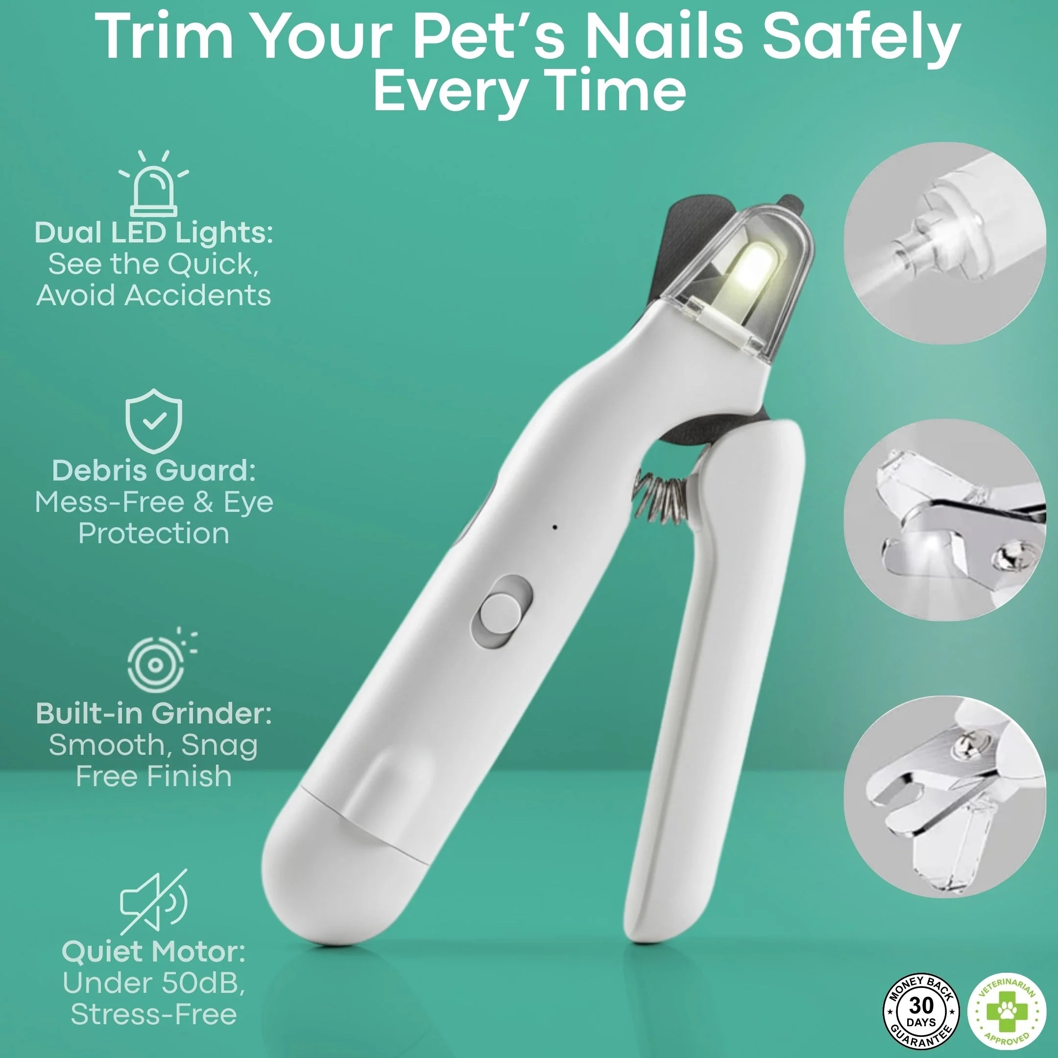 LED 2-in-1 Pet Nail Clipper & Grinder