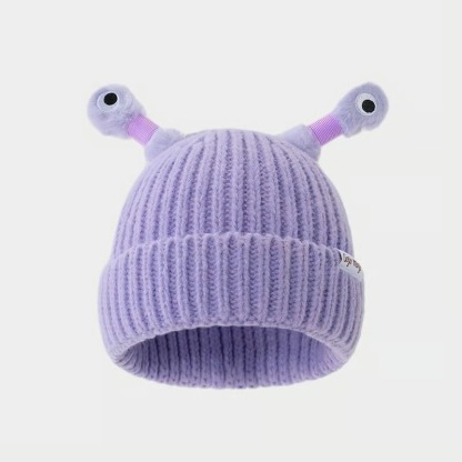🔥Winter Parent-Child Cute Glowing Little Monster Knit Hat