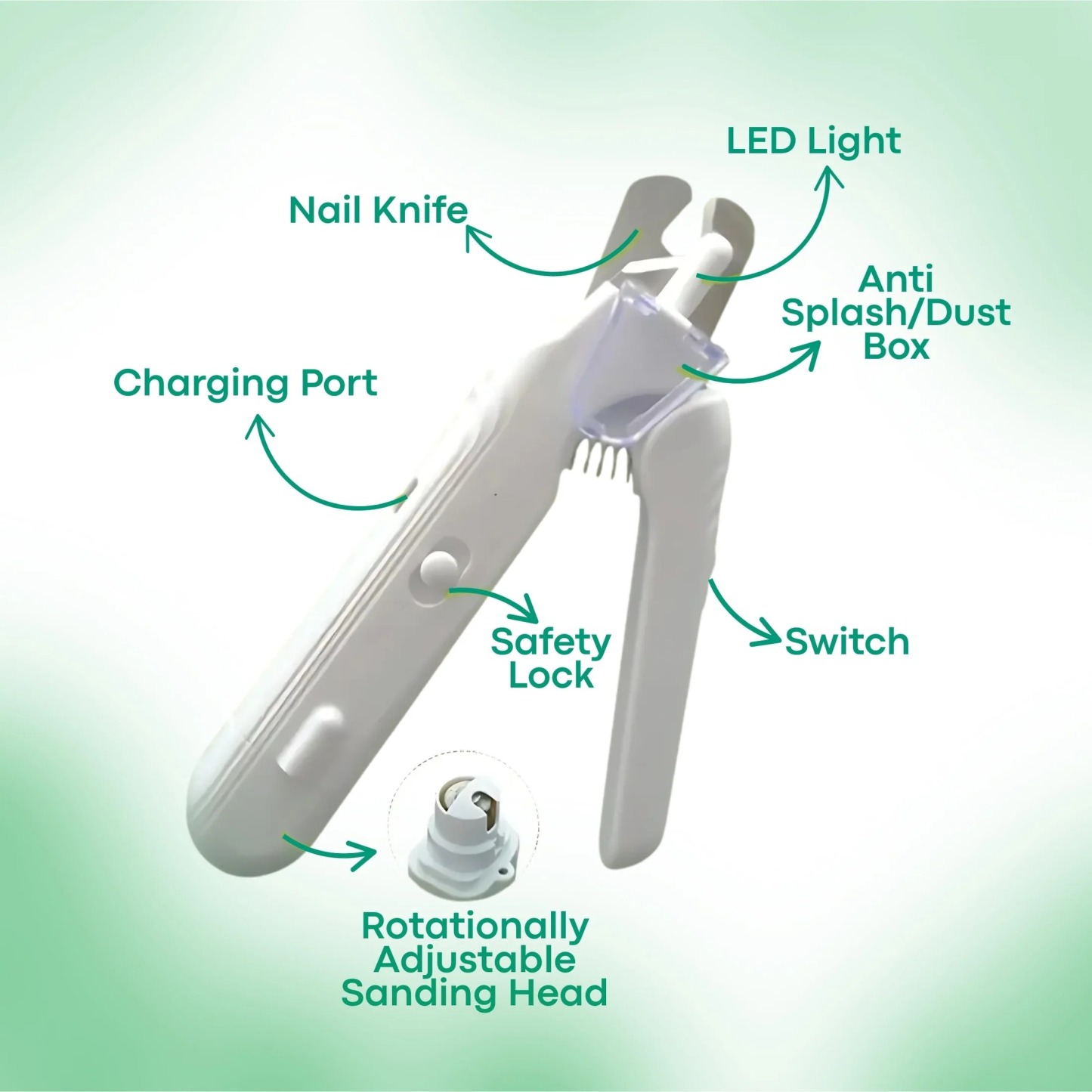 LED 2-in-1 Pet Nail Clipper & Grinder
