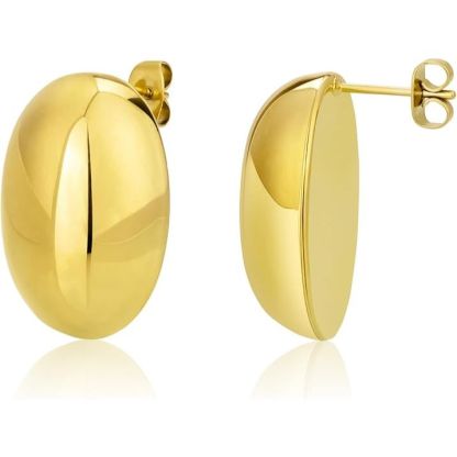 Women's gold-plated round earrings