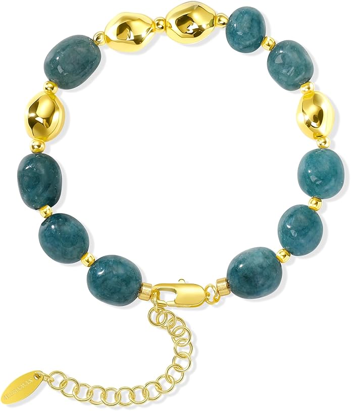 Women's Oval Gemstone Beaded Bracelet