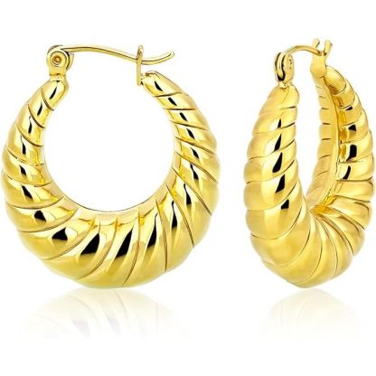 Women's 14K Gold-Plated Round Earrings