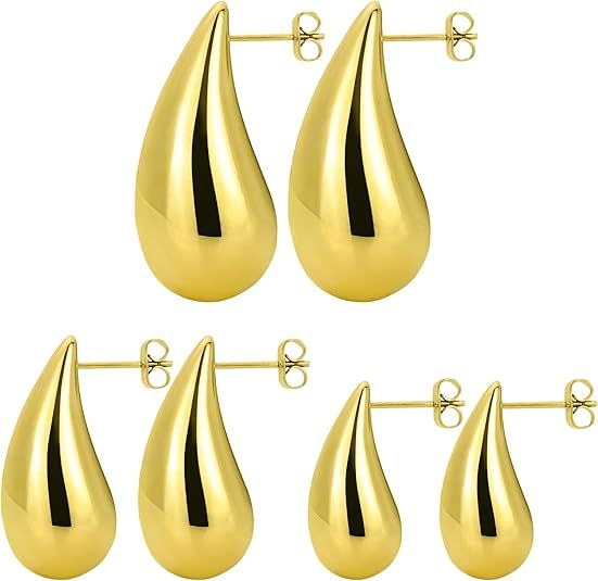 2 pairs of women's 14K teardrop earrings