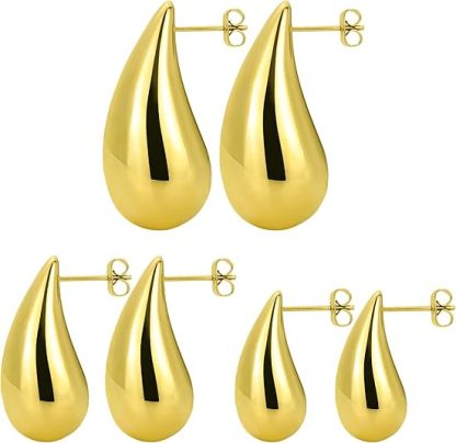 2 pairs of women's 14K teardrop earrings