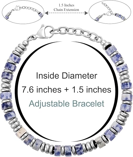 Men's Beaded Stainless Steel Bracelet