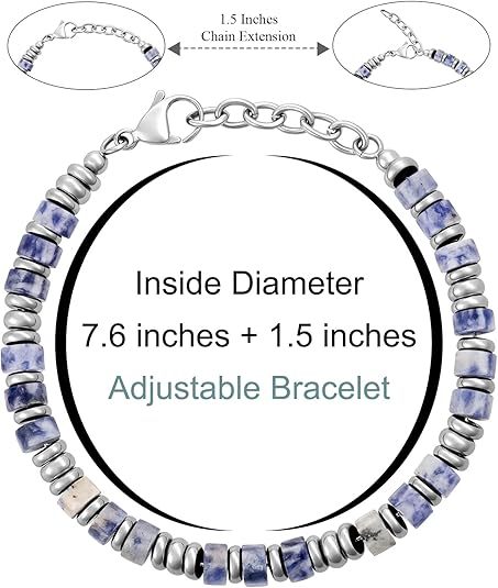 Men's Beaded Stainless Steel Bracelet