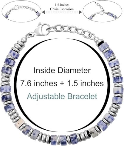 Men's Beaded Stainless Steel Bracelet