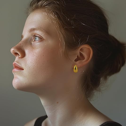 2 Pairs of Women's 14K Gold-Plated and Silver Half-Moon Earrings