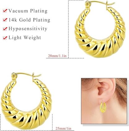 Women's 14K Gold-Plated Round Earrings
