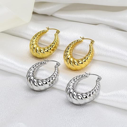 Women's 14K Gold-Plated Round Earrings