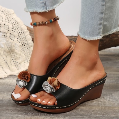 🔥Best Seller-Last Day Sale 60% OFF🔥Women's floral platform wedge sandals