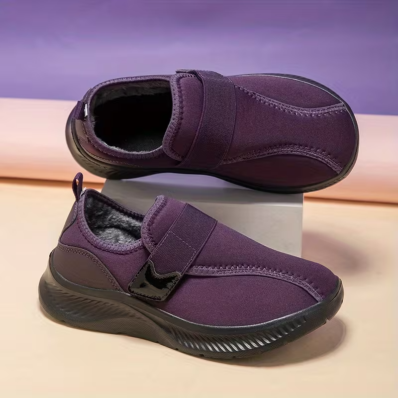Women's winter fleece-lined warm non-slip lightweight cotton shoes