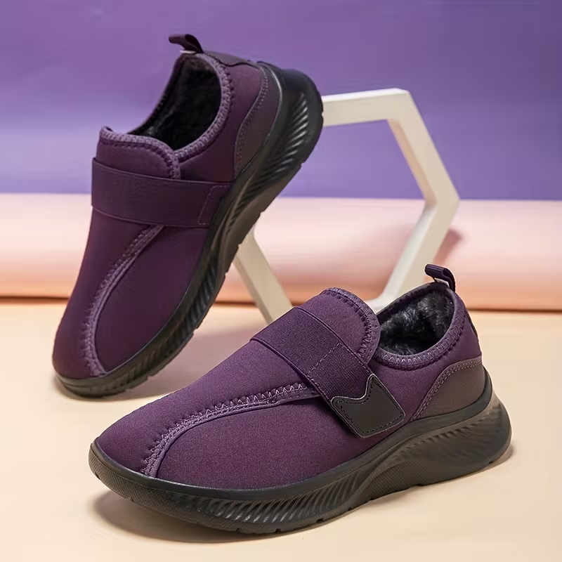 Women's winter fleece-lined warm non-slip lightweight cotton shoes