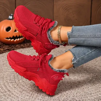 Women's plush cotton sneakers