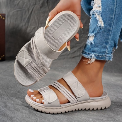 Women's Summer Fashion Sandals - Casual Beach Shoes, Low Heel, Comfortable, Suitable for Outdoor Vacations and Everyday Wear