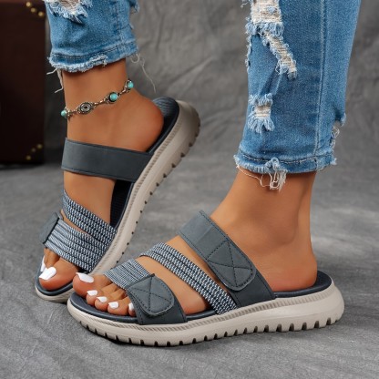 Women's Summer Fashion Sandals - Casual Beach Shoes, Low Heel, Comfortable, Suitable for Outdoor Vacations and Everyday Wear