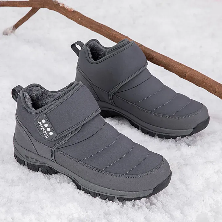 Men’s Puffer Snow Boots – Fur-Lined, Arch Support, Windproof, Waterproof & Non-Slip