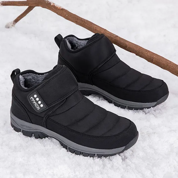 Men’s Puffer Snow Boots – Fur-Lined, Arch Support, Windproof, Waterproof & Non-Slip