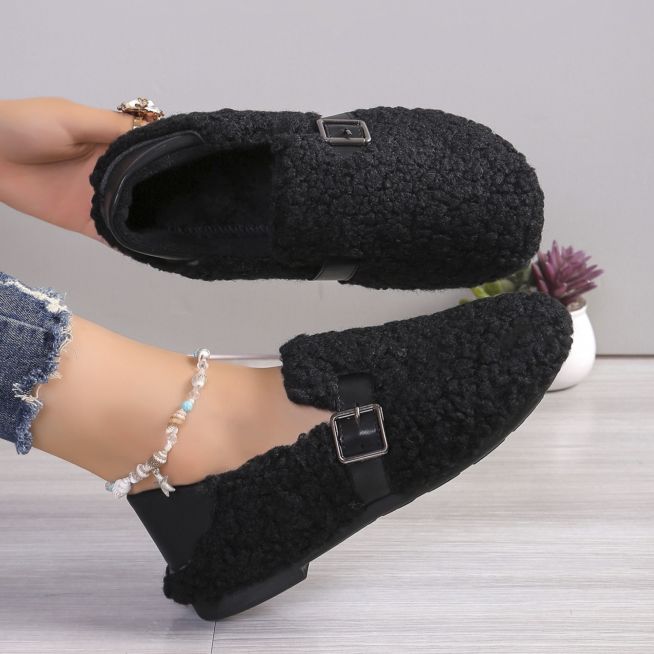 Women's thick warm non-slip cotton shoes
