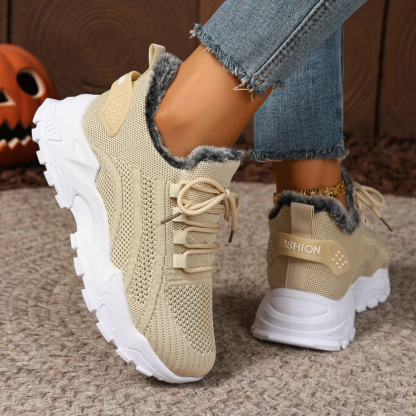 Women's plush cotton sneakers