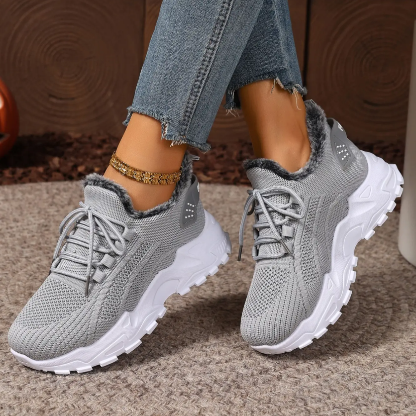 Women's plush cotton sneakers