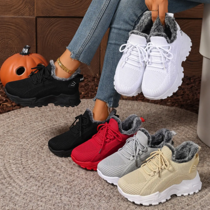 Women's plush cotton sneakers