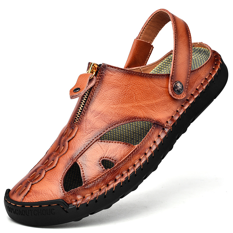 🔥Season promotion 69%OFF - 💥Large Size Soft Leather Men's Breathable Outdoor Sandals