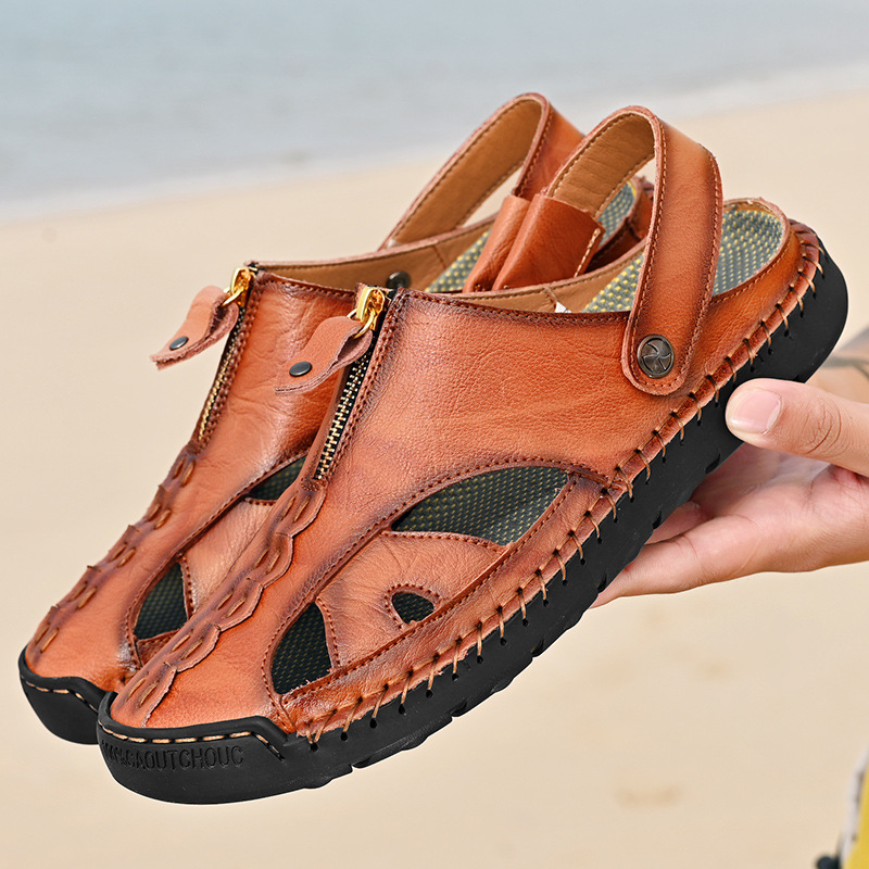 🔥Season promotion 69%OFF - 💥Large Size Soft Leather Men's Breathable Outdoor Sandals