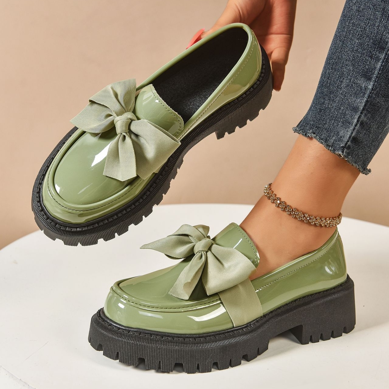 Women's non-slip thick-soled slip-on loafers