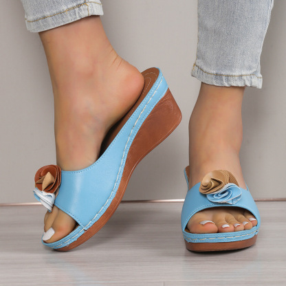 🔥Best Seller-Last Day Sale 60% OFF🔥Women's floral platform wedge sandals