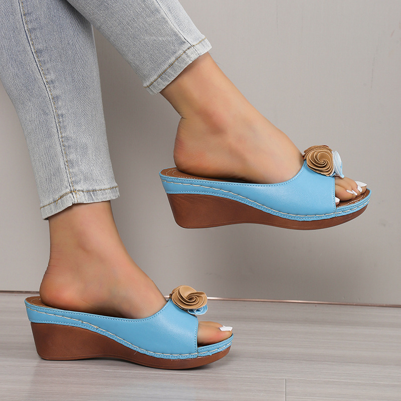 🔥Best Seller-Last Day Sale 60% OFF🔥Women's floral platform wedge sandals