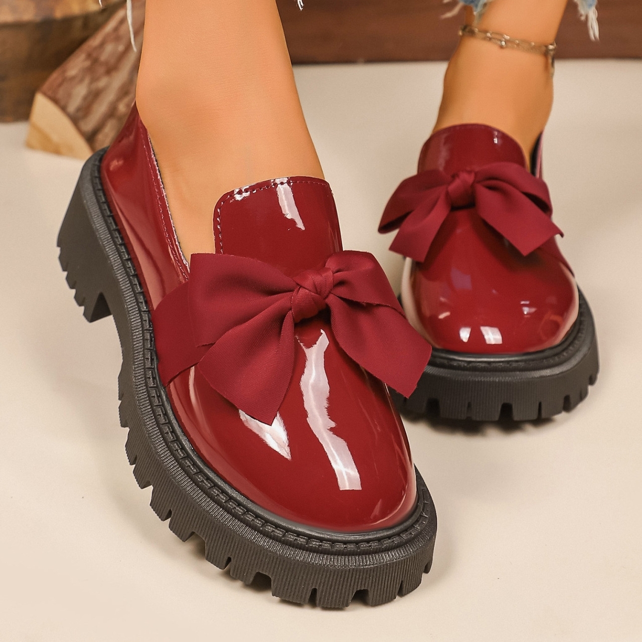 Women's non-slip thick-soled slip-on loafers