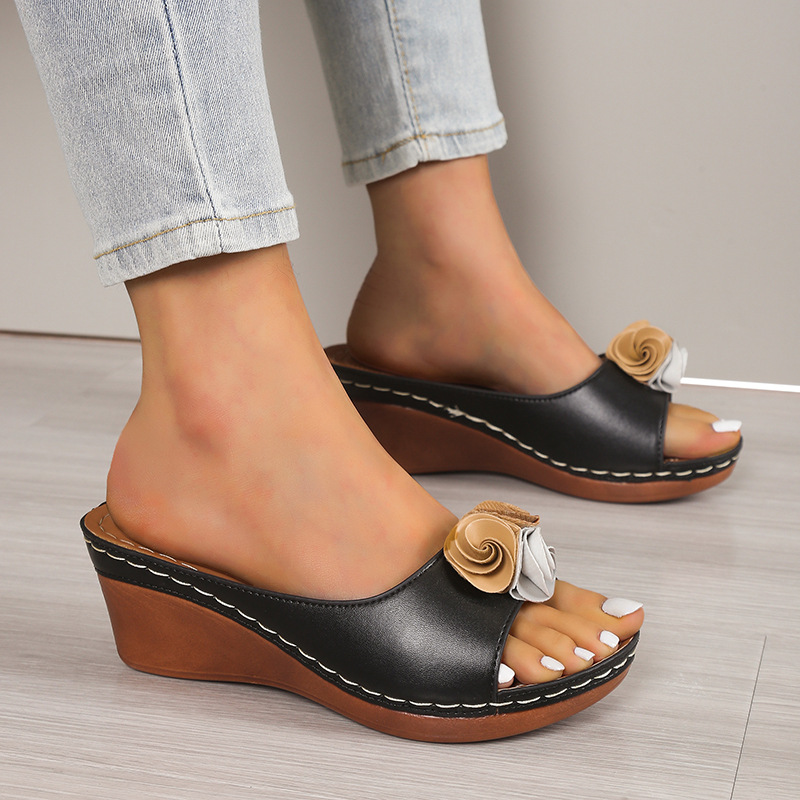 🔥Best Seller-Last Day Sale 60% OFF🔥Women's floral platform wedge sandals