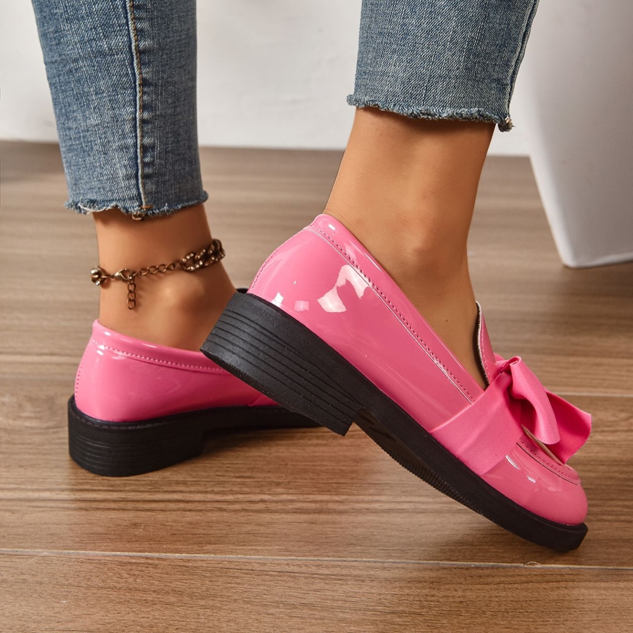 Women's anti-slip round toe slip-on loafers