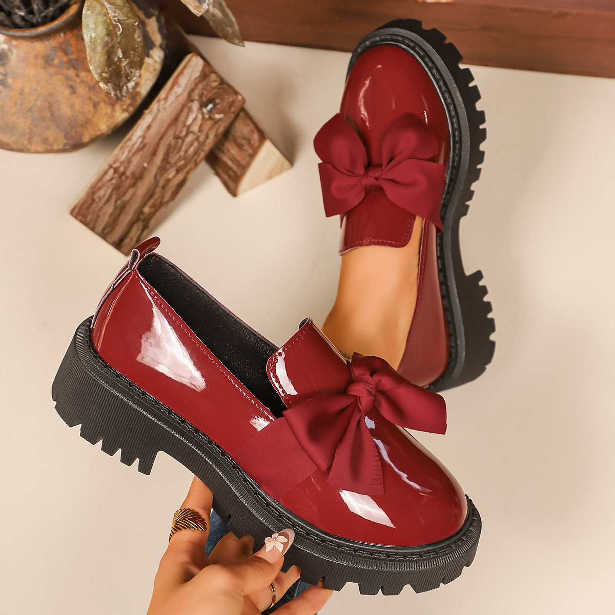 Women's non-slip thick-soled slip-on loafers