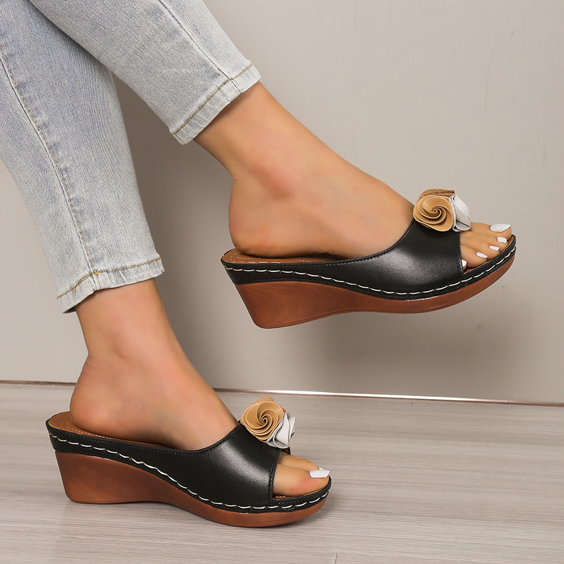 🔥Best Seller-Last Day Sale 60% OFF🔥Women's floral platform wedge sandals