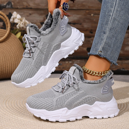 Women's plush cotton sneakers