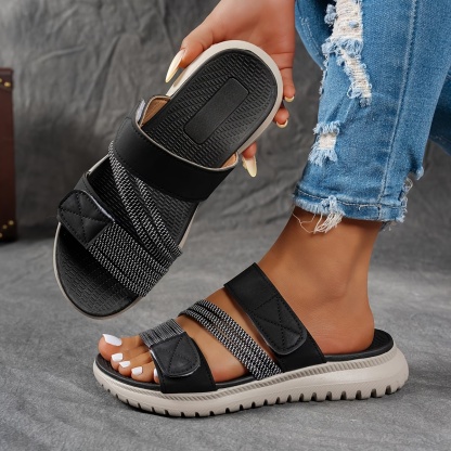 Women's Summer Fashion Sandals - Casual Beach Shoes, Low Heel, Comfortable, Suitable for Outdoor Vacations and Everyday Wear
