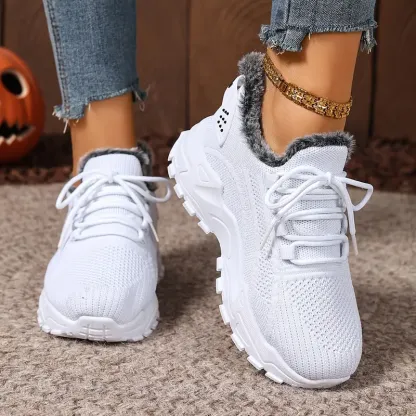 Women's plush cotton sneakers