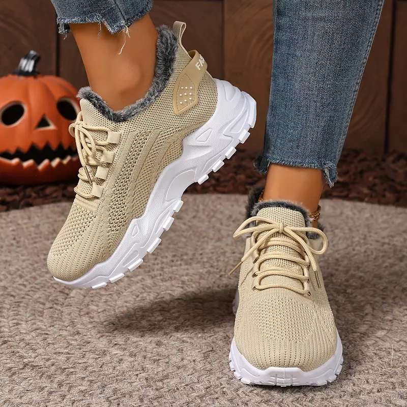 Women's plush cotton sneakers