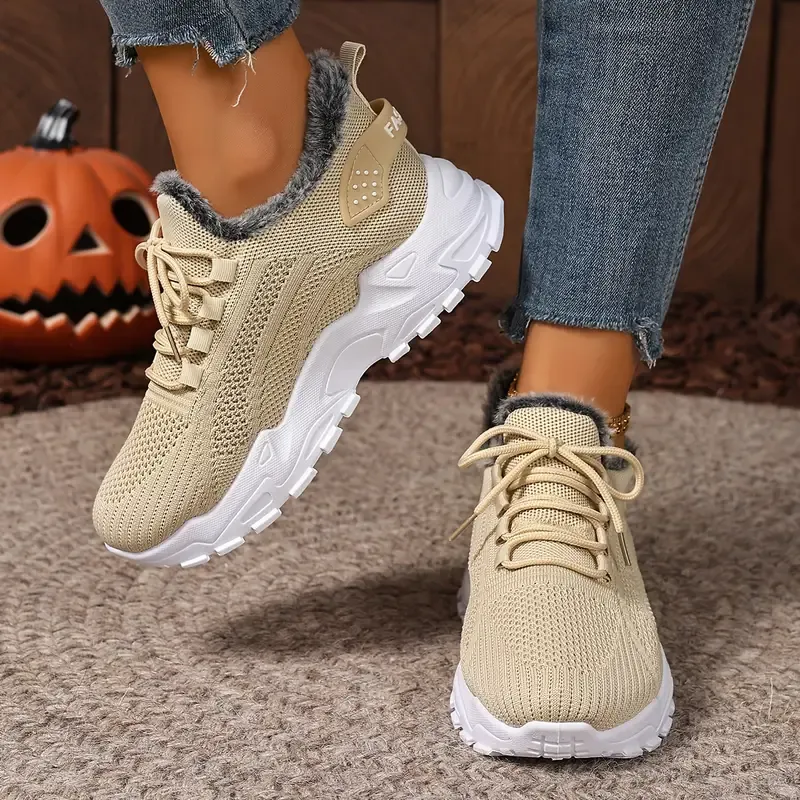 Women's plush cotton sneakers