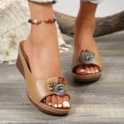 🔥Best Seller-Last Day Sale 60% OFF🔥Women's floral platform wedge sandals