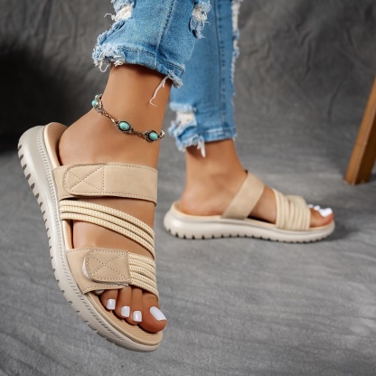 Women's Summer Fashion Sandals - Casual Beach Shoes, Low Heel, Comfortable, Suitable for Outdoor Vacations and Everyday Wear