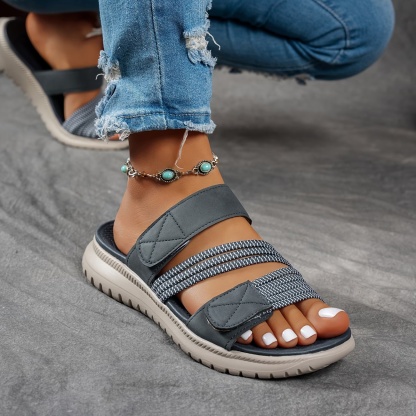 Women's Summer Fashion Sandals - Casual Beach Shoes, Low Heel, Comfortable, Suitable for Outdoor Vacations and Everyday Wear