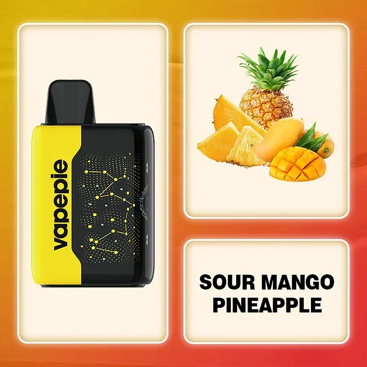 3 DB 🔥SOUR APPLE ICE PINEAPPLE - VAPEPIE 25000 PUFFS - Star Sky Curved Screen-