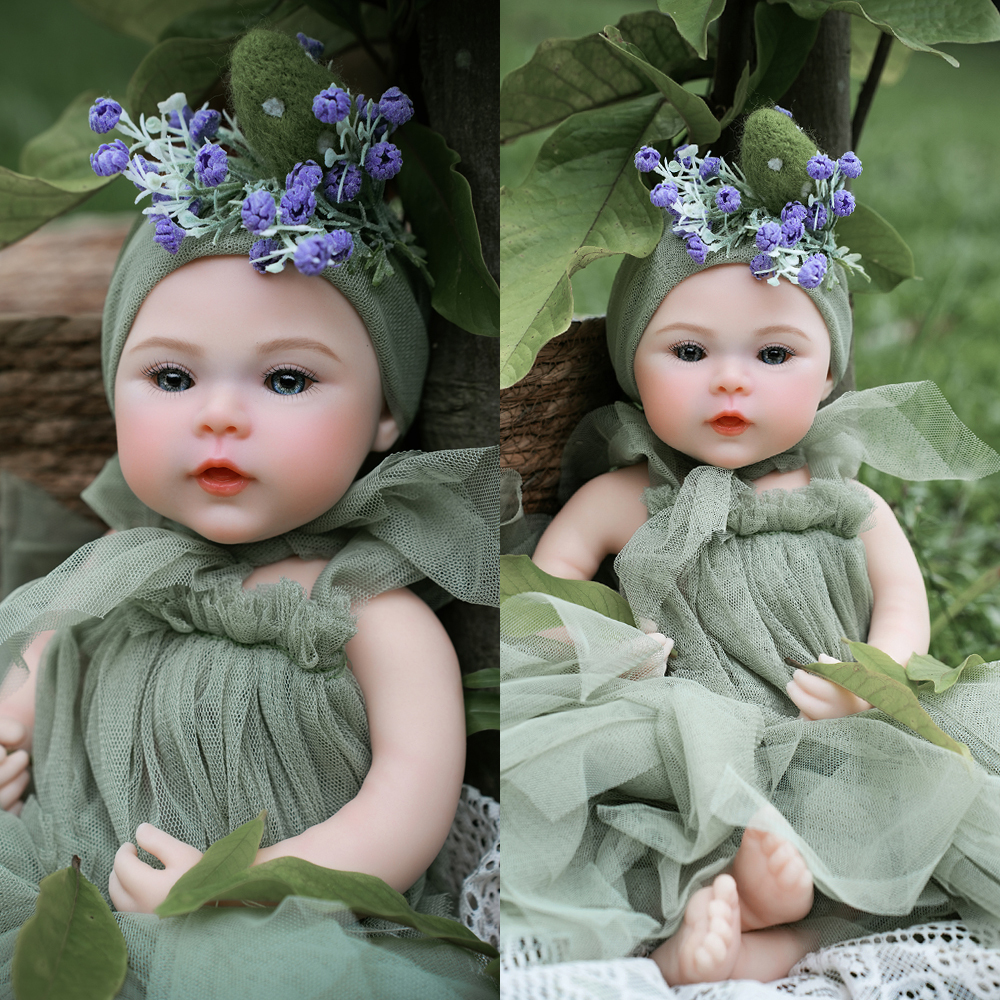 40cm/16inch Soft Silicone Elastic Reborn Baby Girl Doll