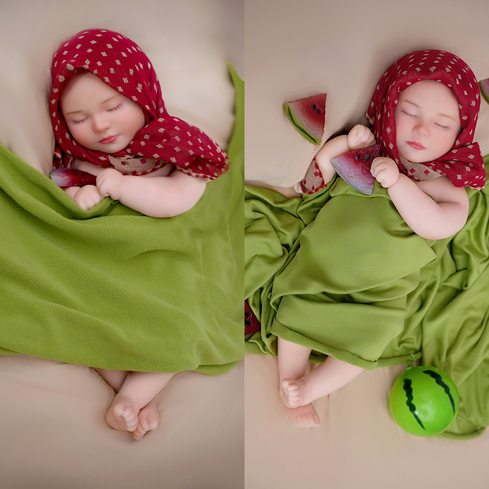 ]40cm/16inch Soft Silicone Elastic Closed Eyes Reborn Baby Girl Doll